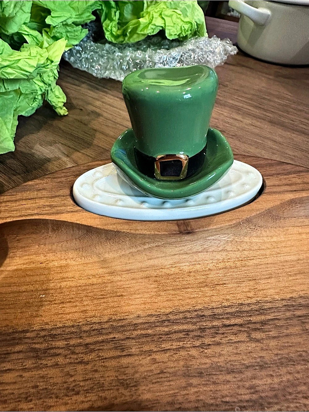 Nora Fleming mini leprechaun hat  ceramic ornament